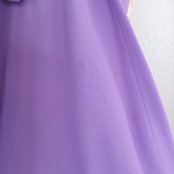 Vintage 60's Purple Mid Century Whimsigoth Prairie Coquette Lace Maxi Dress - Picture 15 of 16